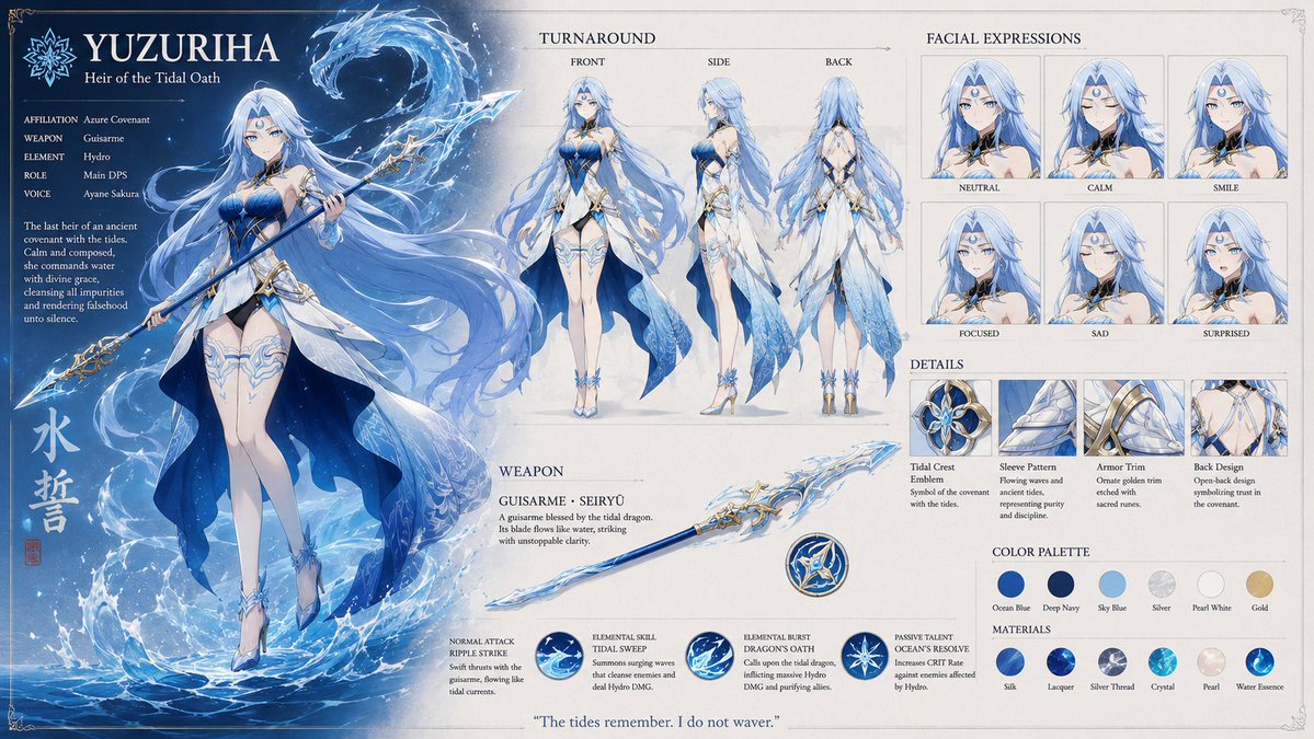 Anime RPG Character Reference Sheet preview image