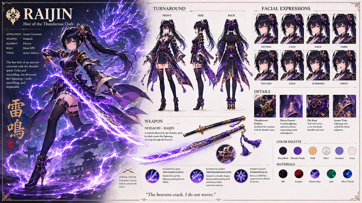 Anime RPG Character Design Sheet preview image