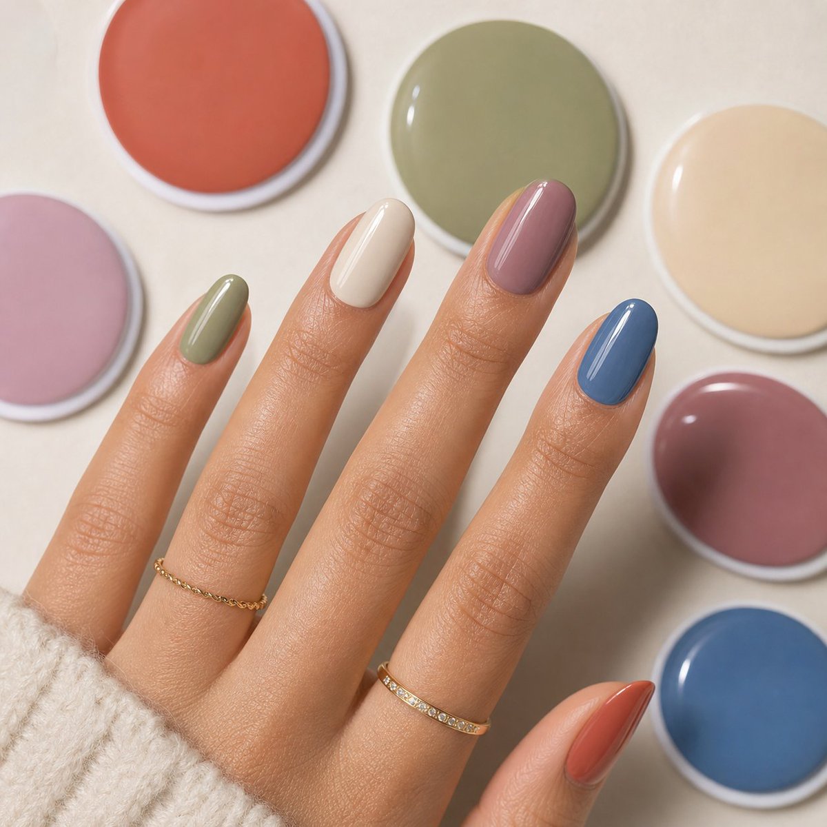Muted Pastel Acrylic Nail Set preview image