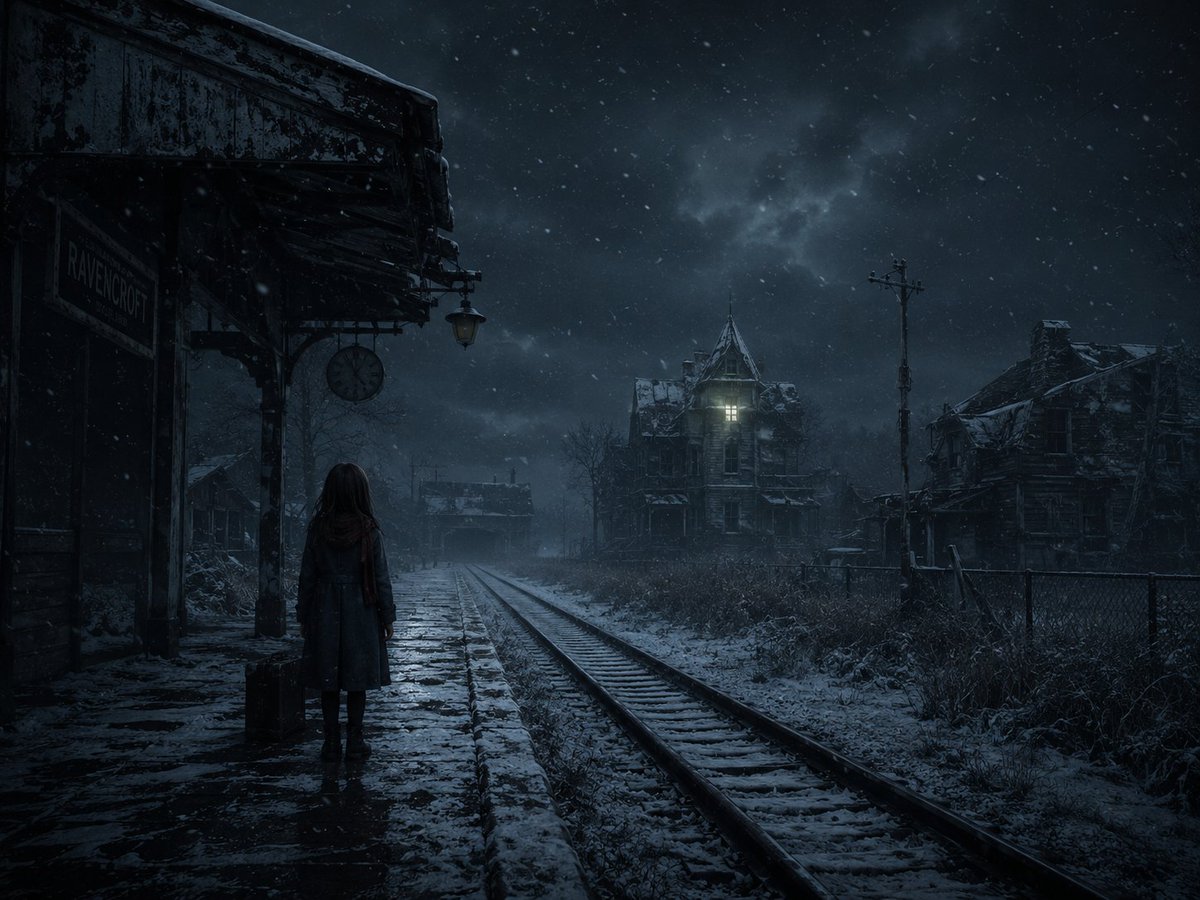 Snowy Gothic Abandoned Railway Station preview image