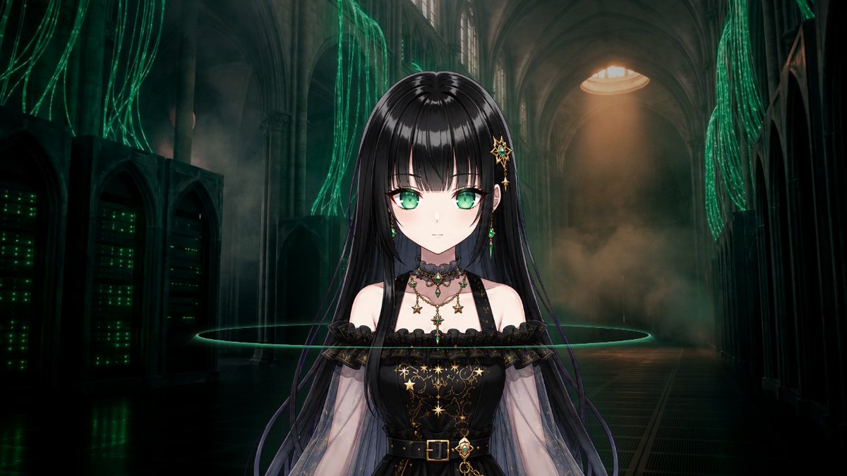 Gothic Cyber VTuber Cathedral Portrait preview image