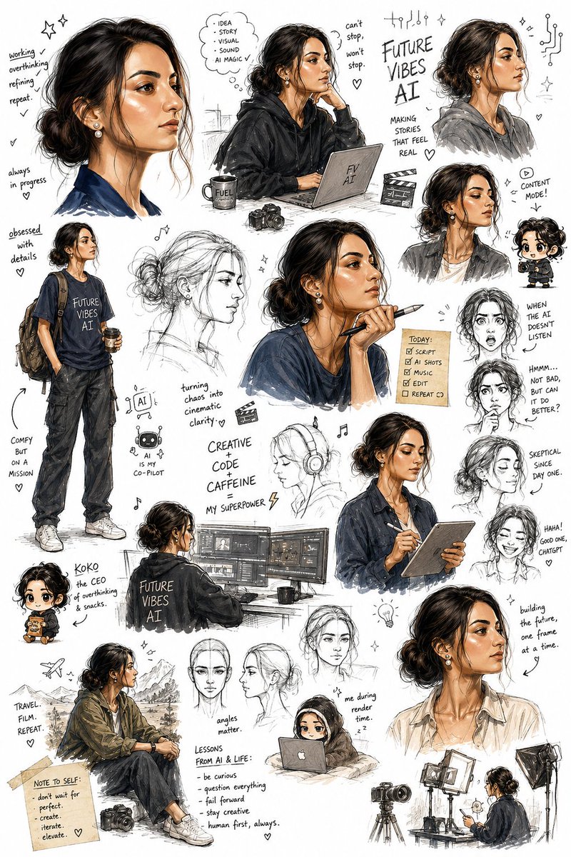 Sketchbook Character Exploration Sheet preview image