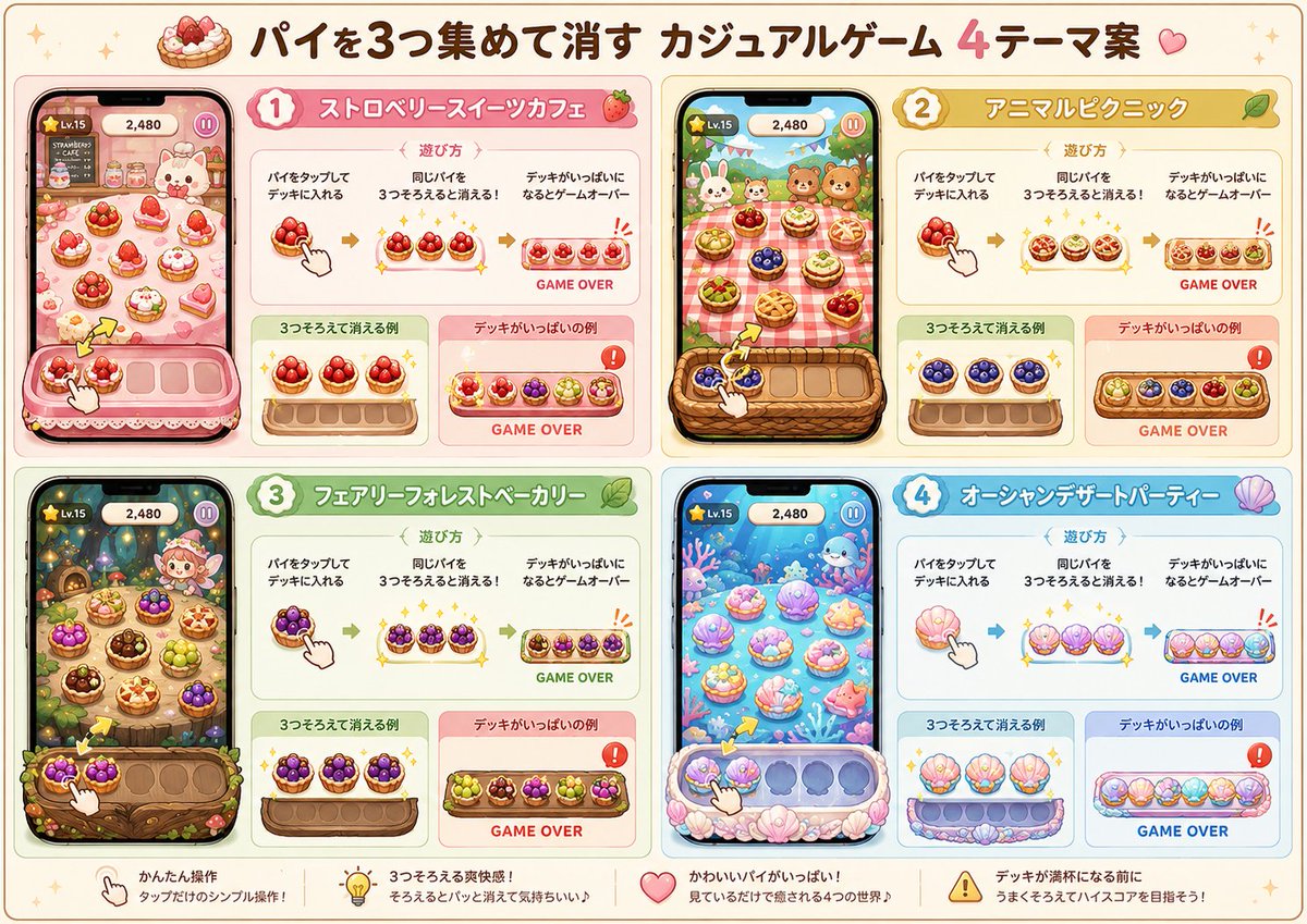 Four Theme Pie Puzzle Game Sheet preview image