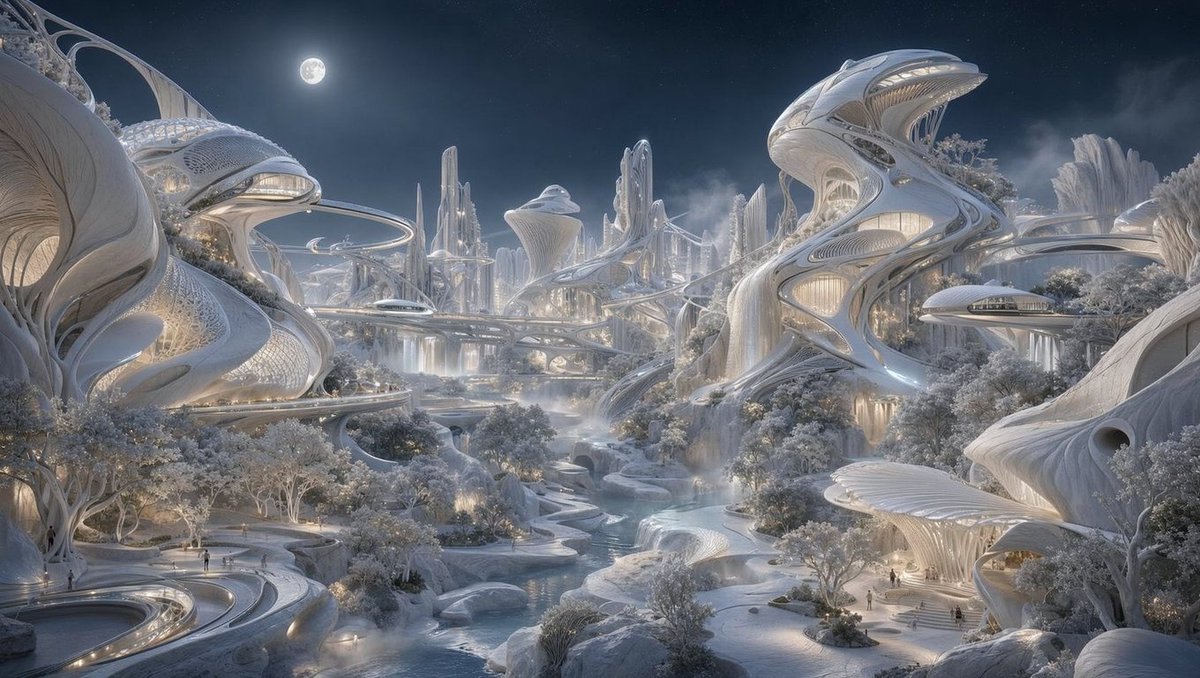 Moonlit Biomorphic Future City preview image