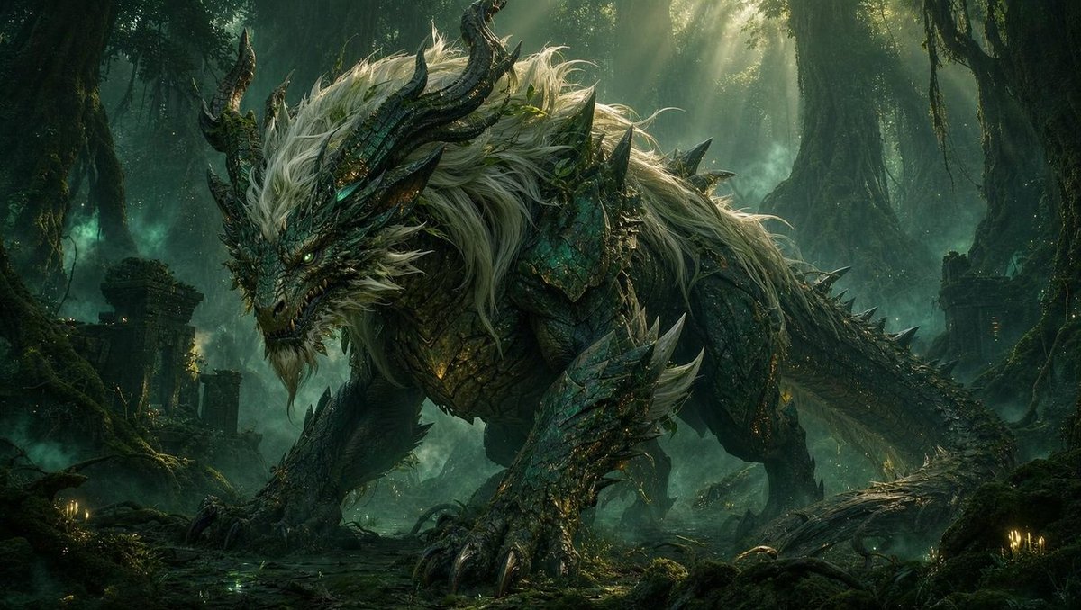Dragon Wolf in Jungle Ruins preview image