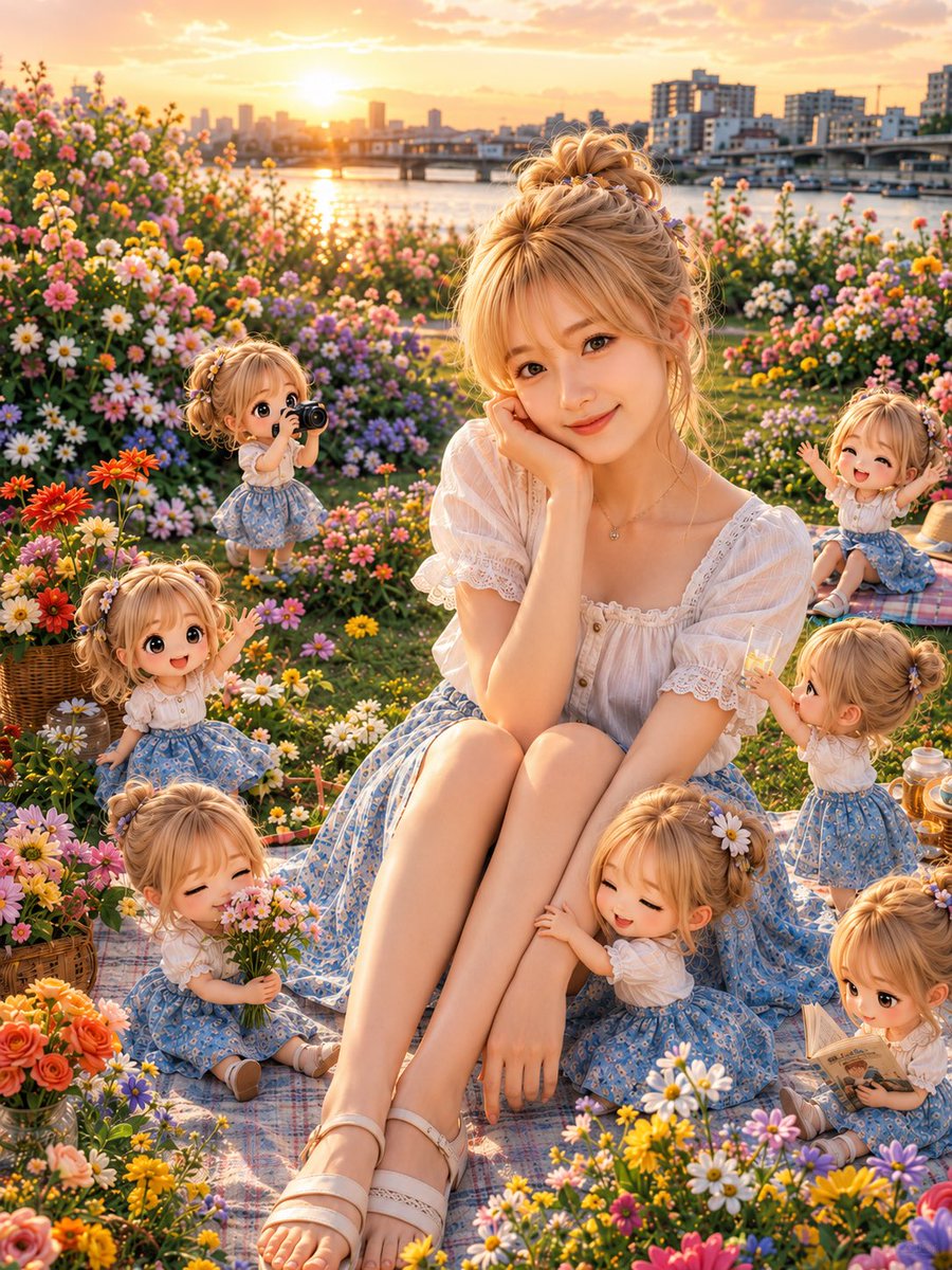 Golden Hour Picnic with Chibi Miniatures preview image
