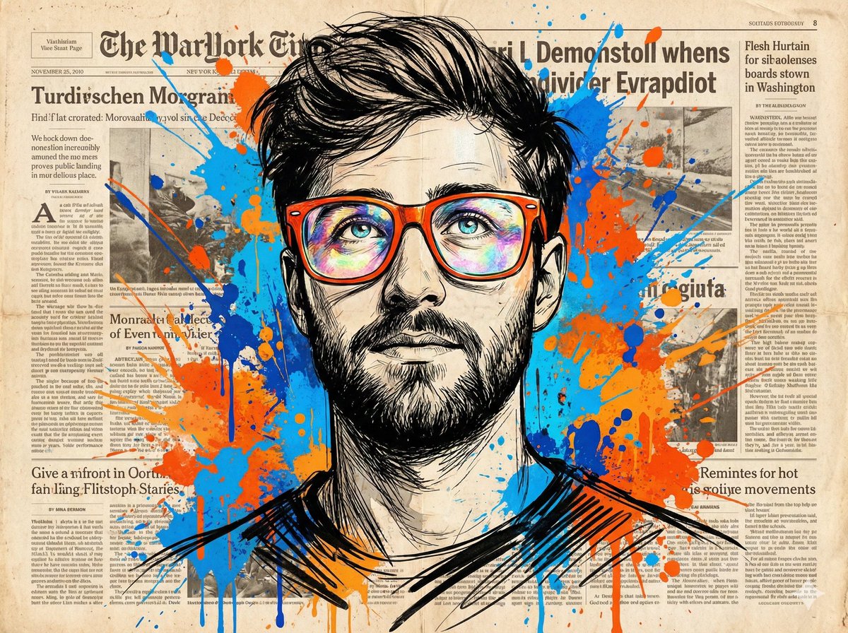 Newspaper Collage Pop Art Portrait preview image