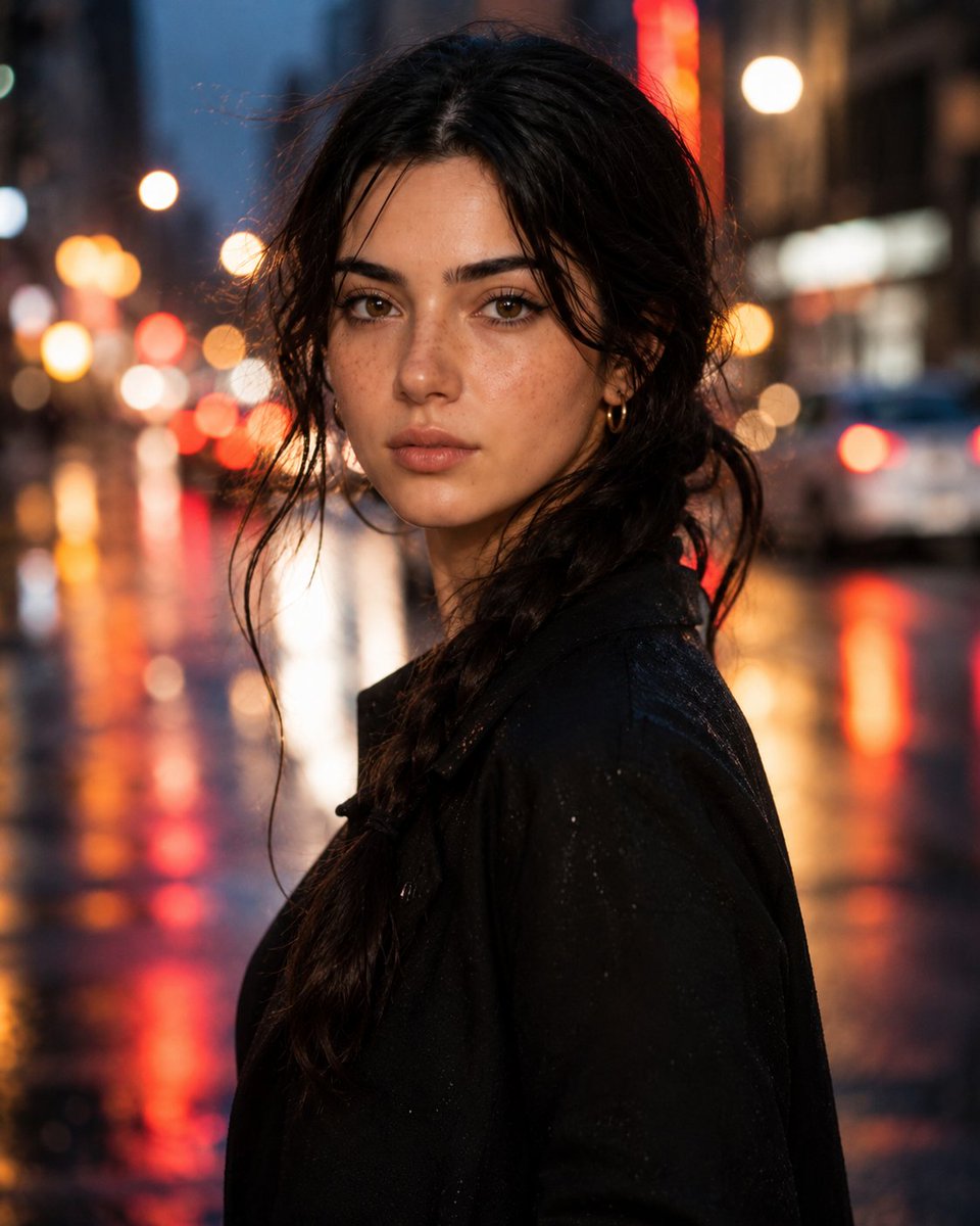 Hyperrealistic Rainy City Portrait preview image