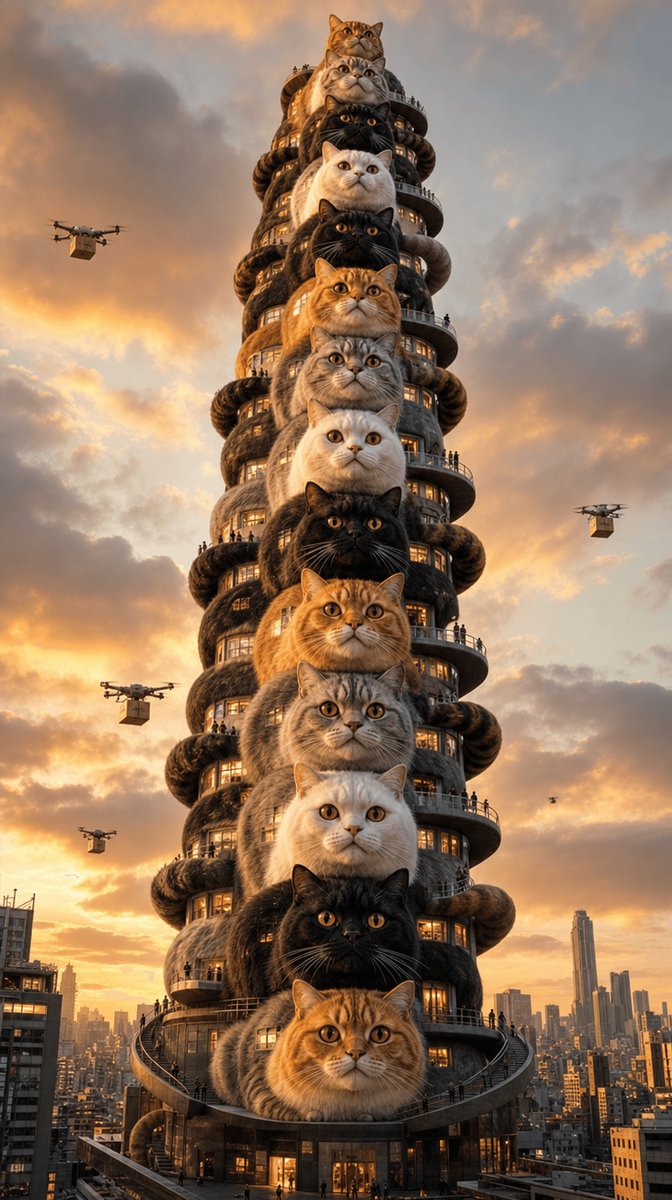Surreal Tokyo Cat Skyscraper preview image