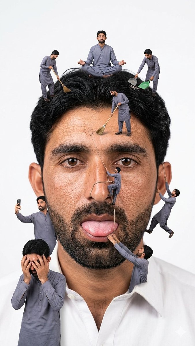 Surreal Miniature People Concept Portrait preview image