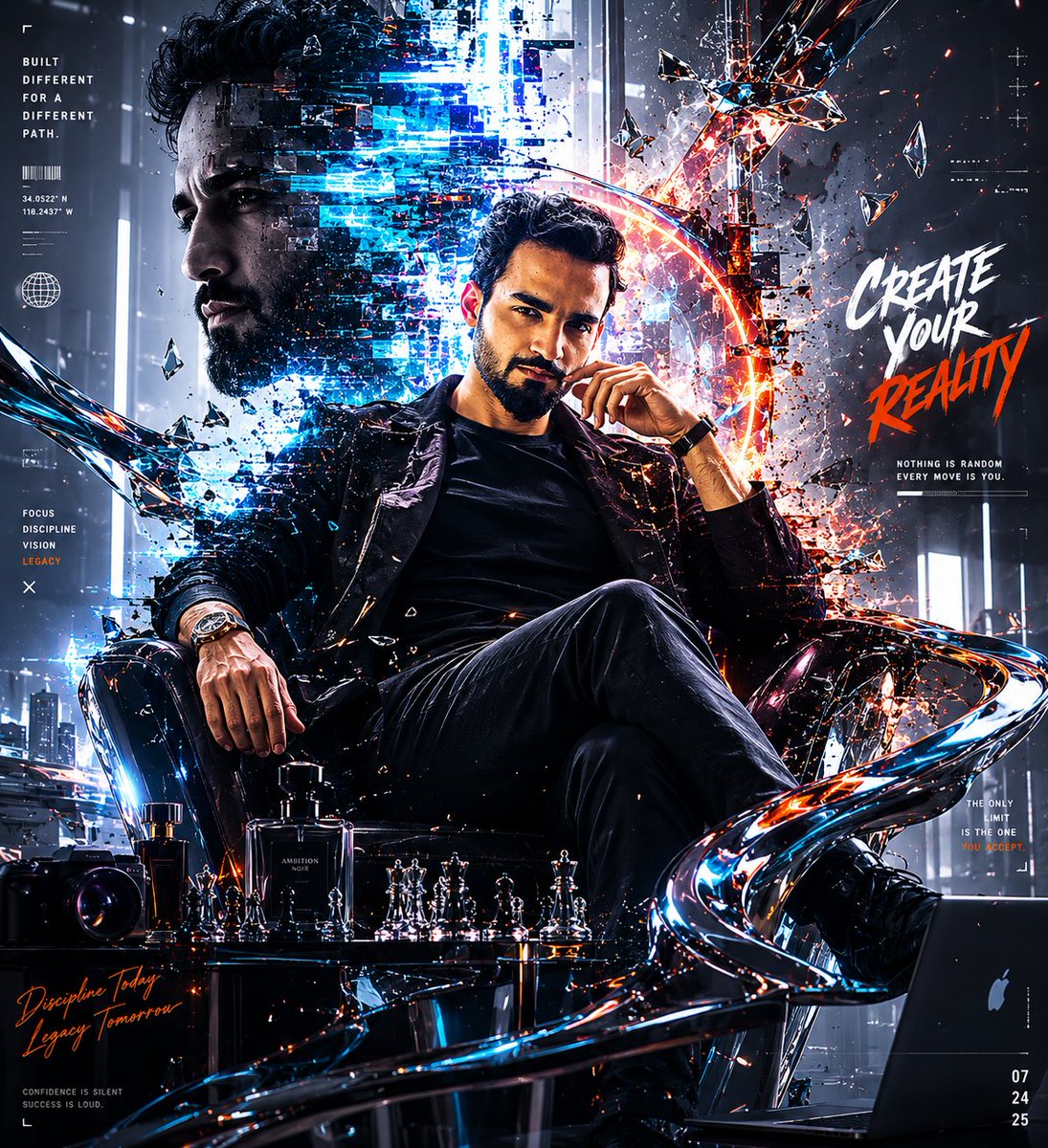 Futuristic Cyberpunk Creative Leader Poster preview image