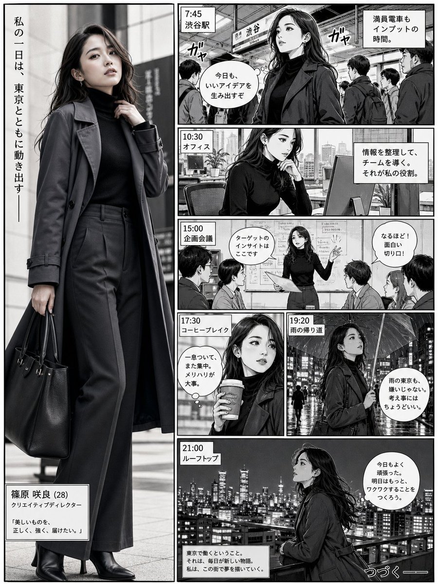 Realistic Professional Woman in Manga Page Layout preview image
