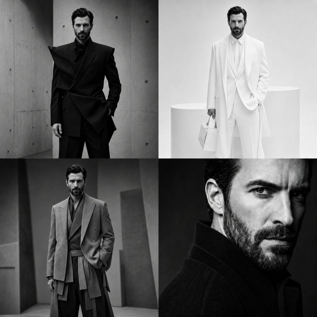 4-Panel Monochrome Fashion Grid preview image