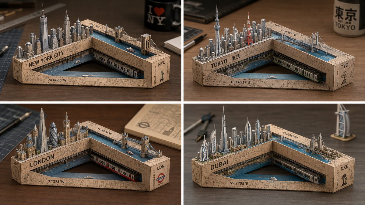 Laser-Cut Paper City Sculpture preview image
