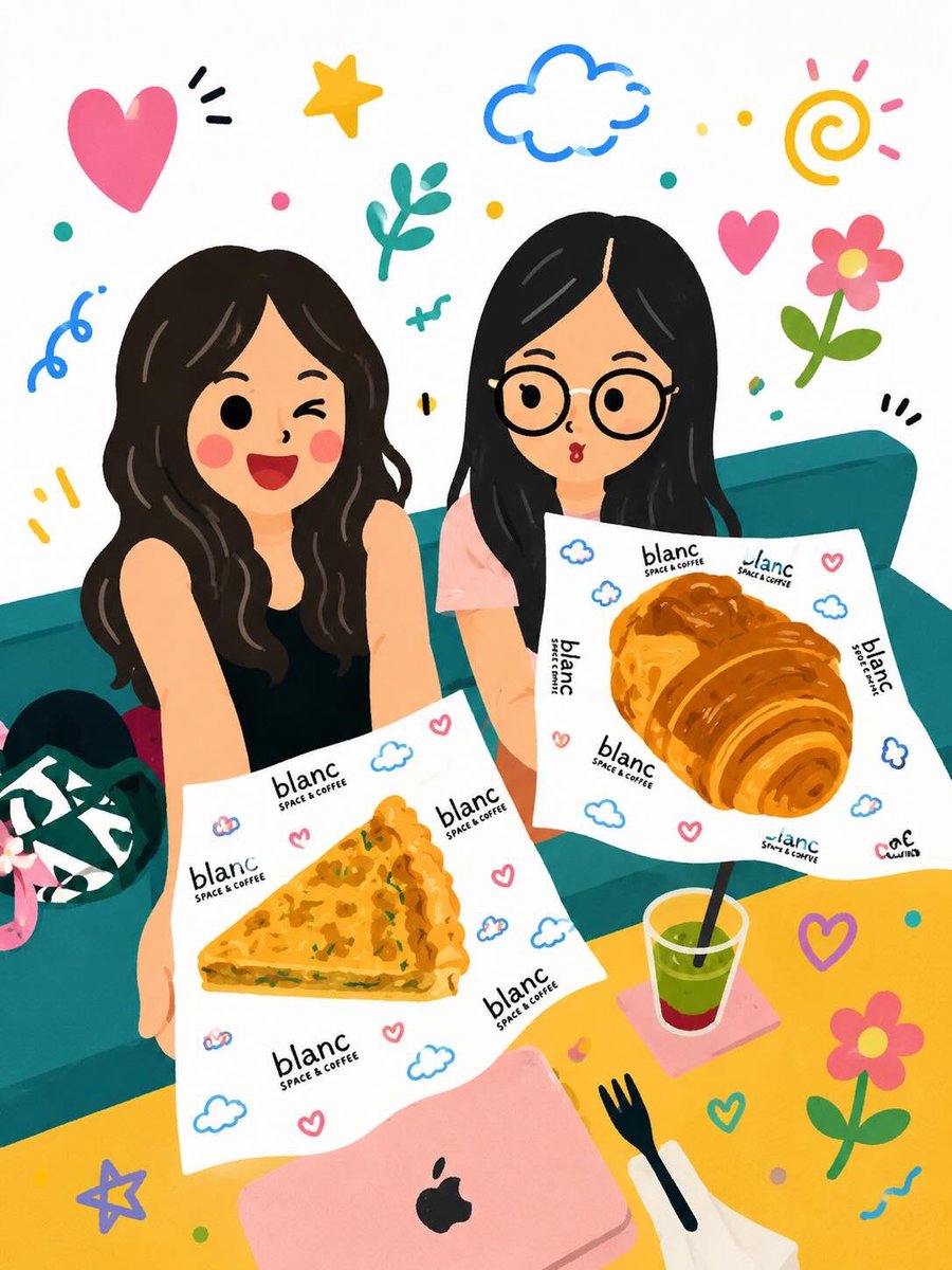 Kawaii Café and Travel Illustration preview image