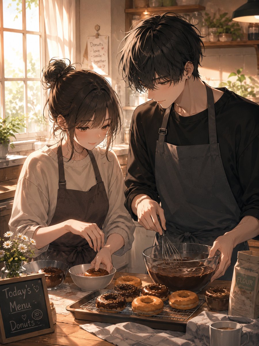 Afternoon Donut Baking Couple preview image
