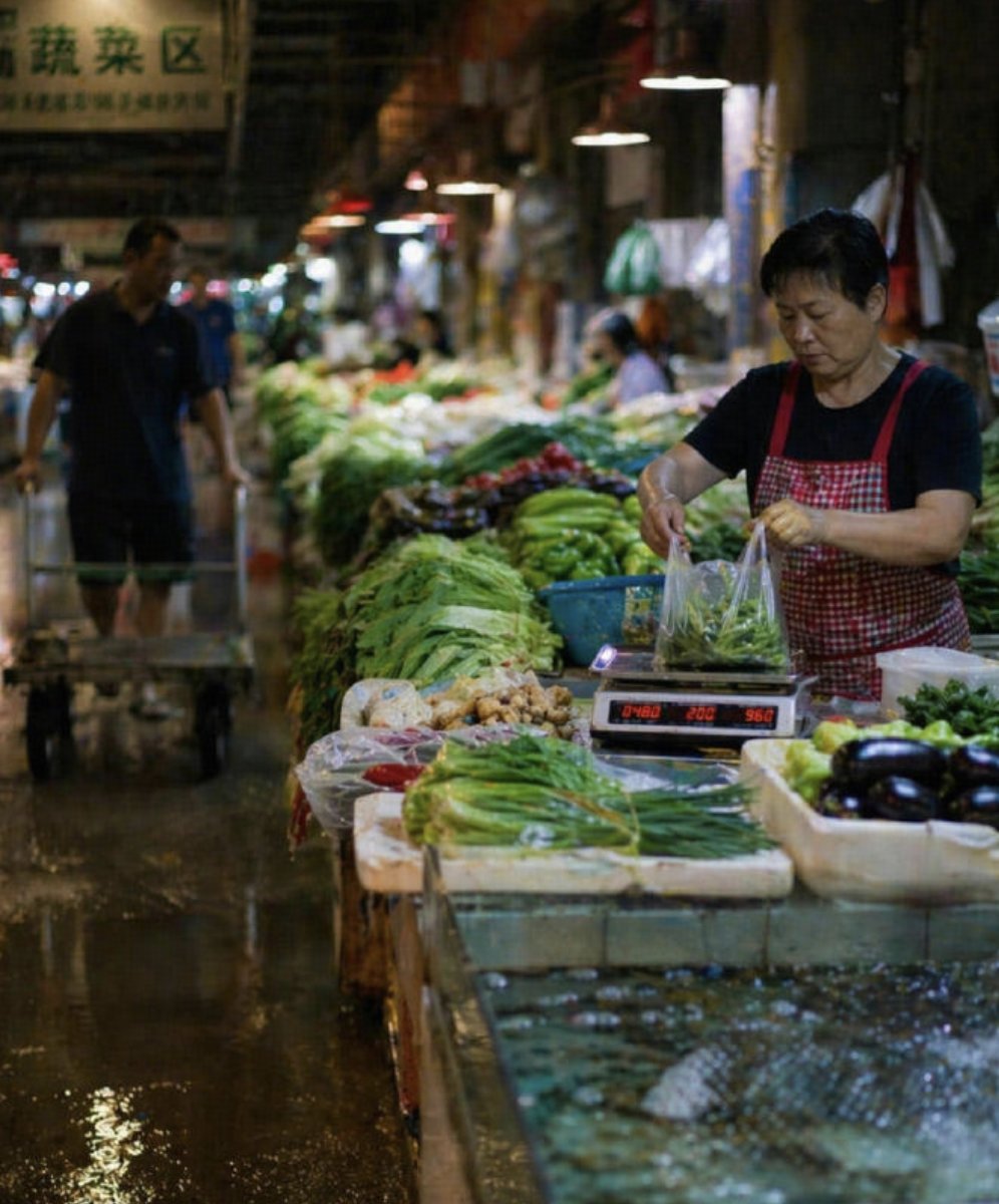 Wet Chinese Night Market Scene preview image