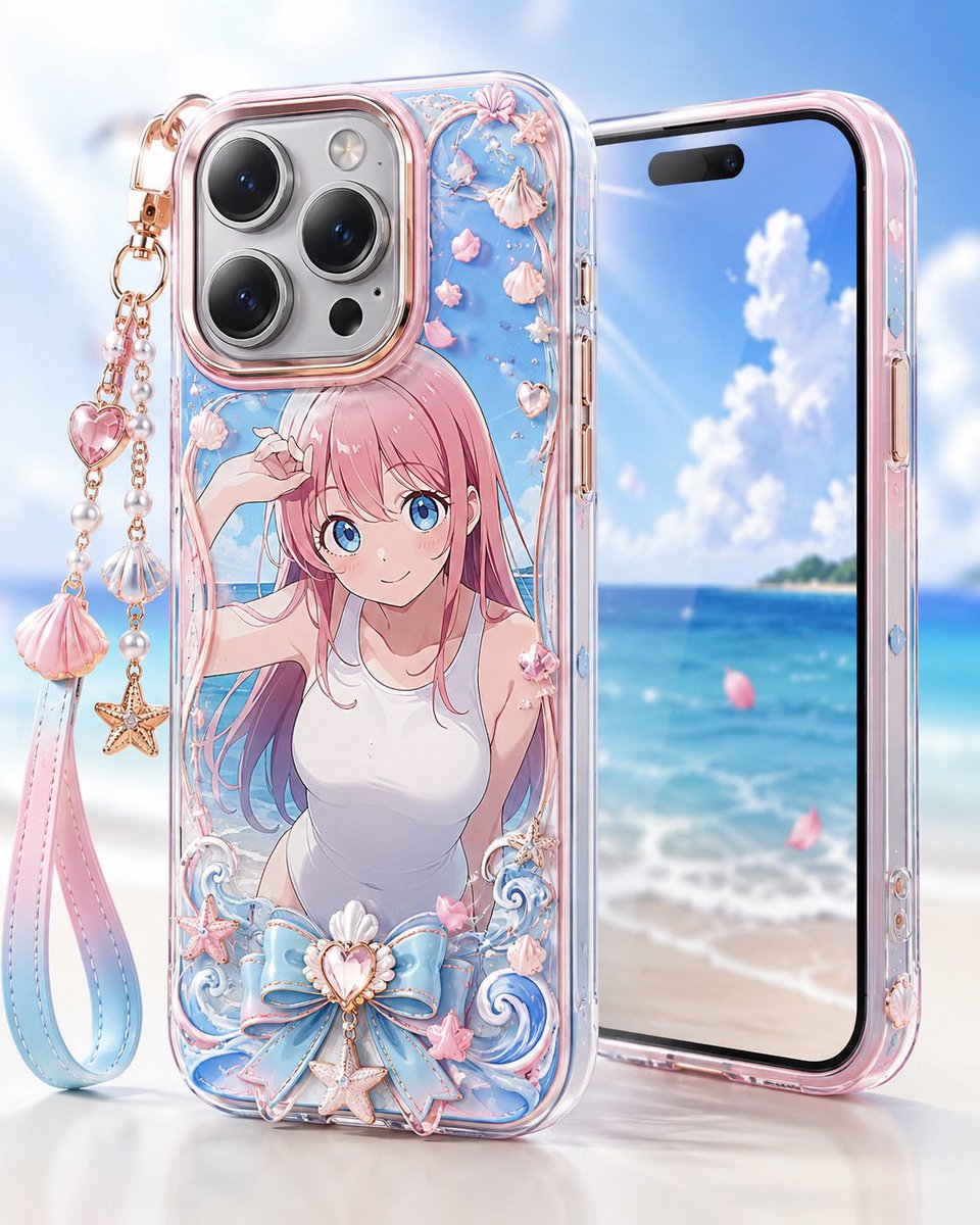 Pastel Anime Beach Phone Case preview image