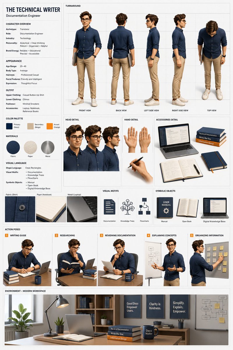 Professional 3D Character Concept Sheet preview image