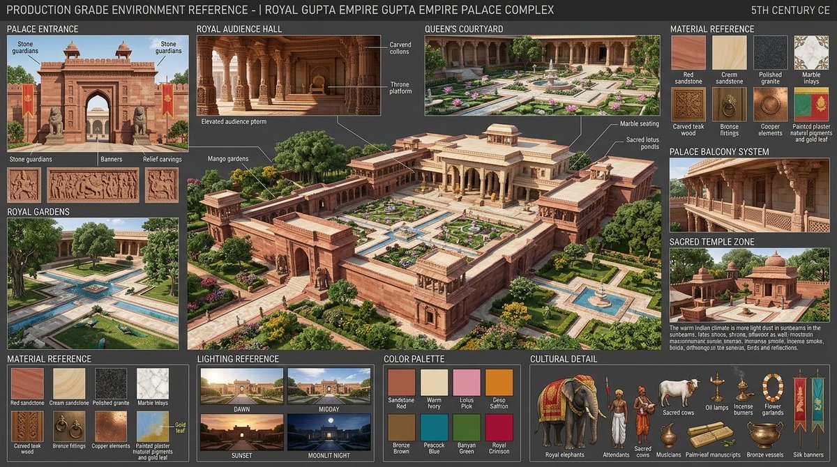 Gupta Palace Environment Reference Sheet preview image