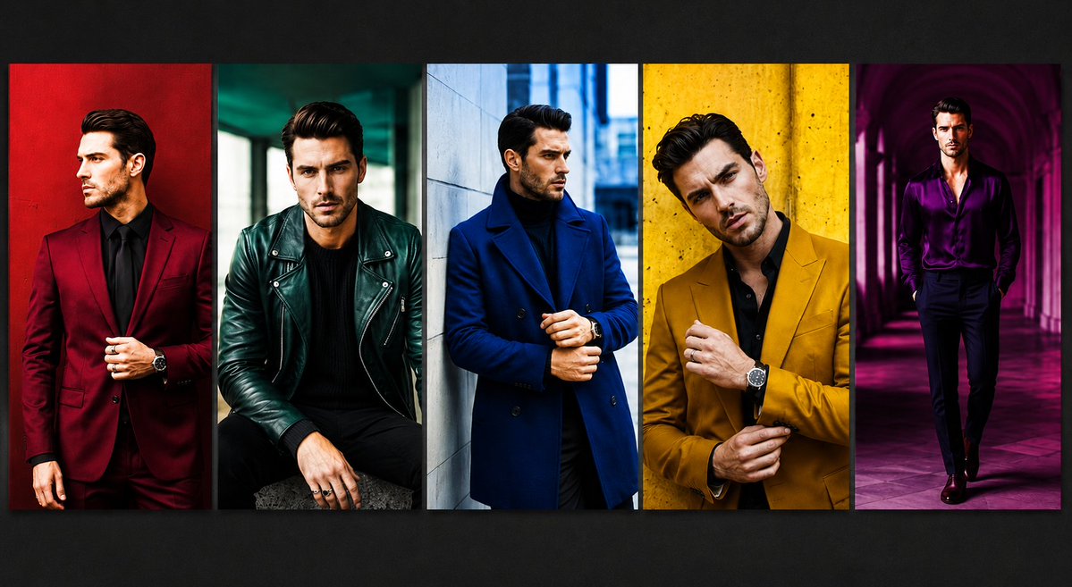 Five-Panel Luxury Menswear Collage preview image