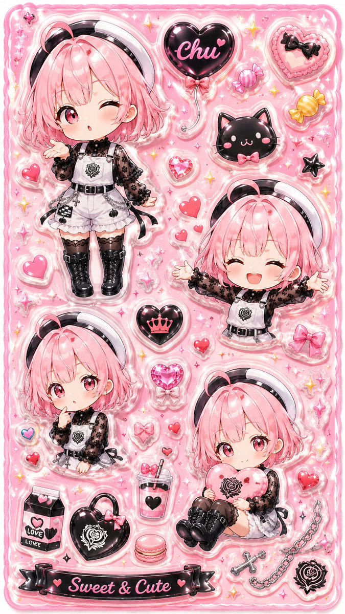 3D Puffy Resin Character Sticker Sheet preview image