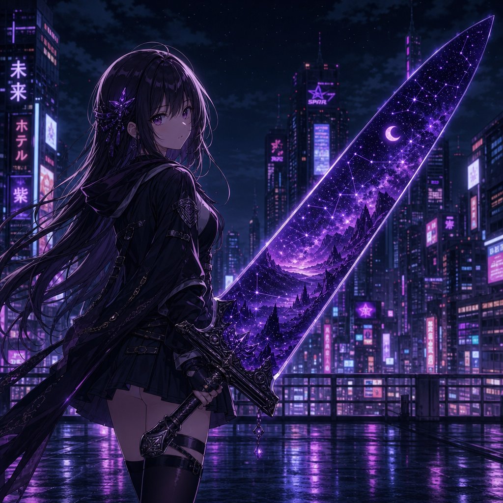 Anime Girl Double Exposure Greatsword preview image