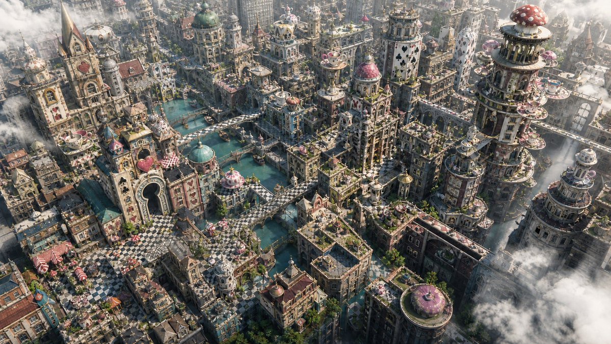 Fantasy Whimsical Downtown Aerial View preview image