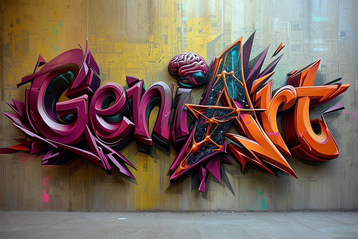 Futuristic 3D Graffiti Mural preview image