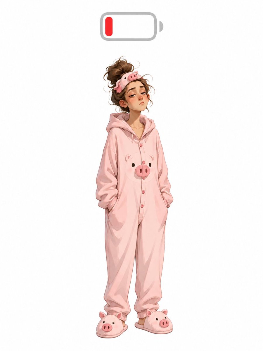 Low Battery Pig Pajama Character preview image
