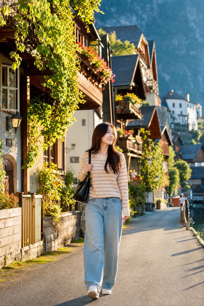 Japanese Woman in Hallstatt Travel Portrait preview image