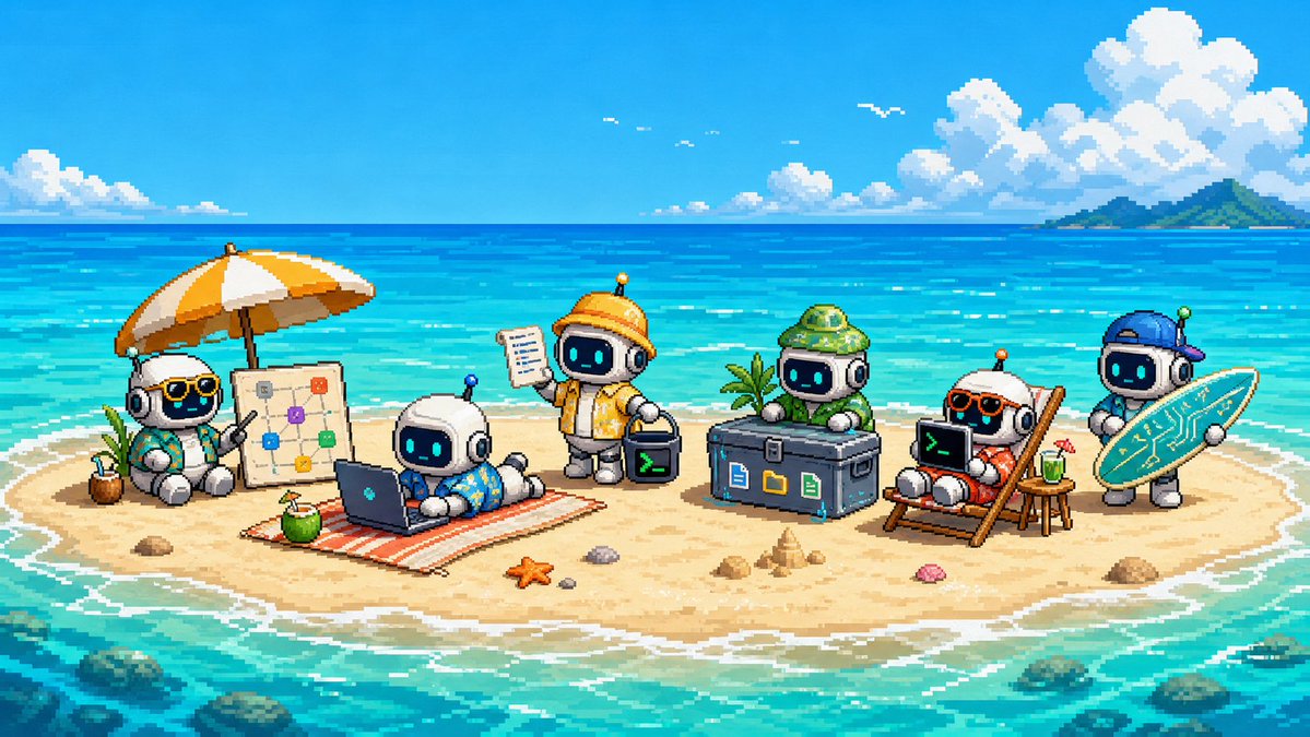 Cute Pixel Art Sandbank Robot Team preview image