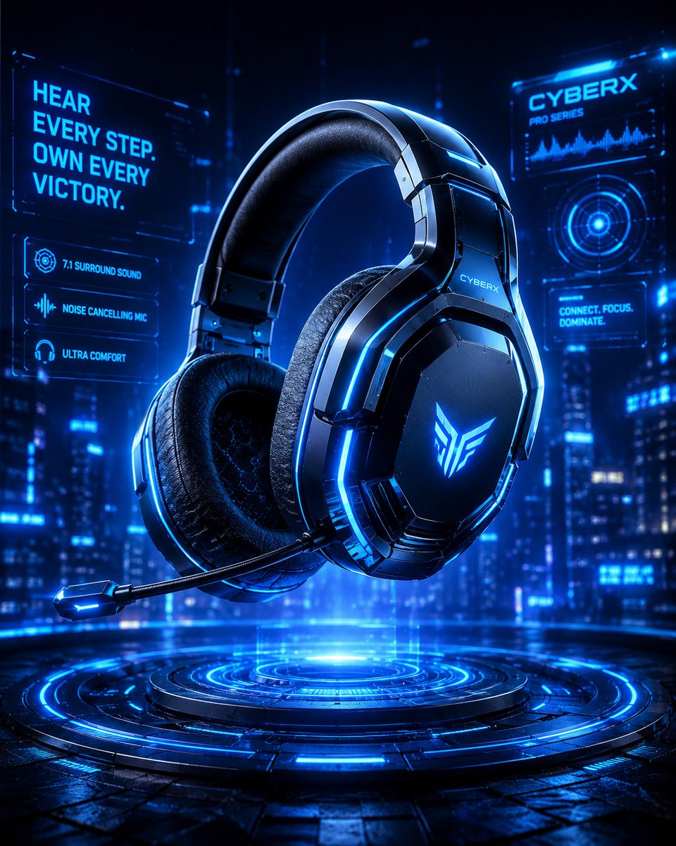 Futuristic Gaming Headset Render preview image