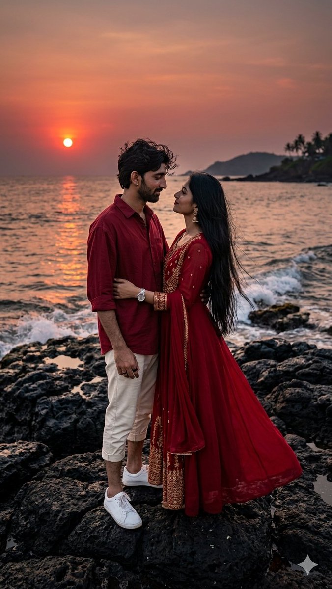 Romantic Sunset Couple Portrait preview image