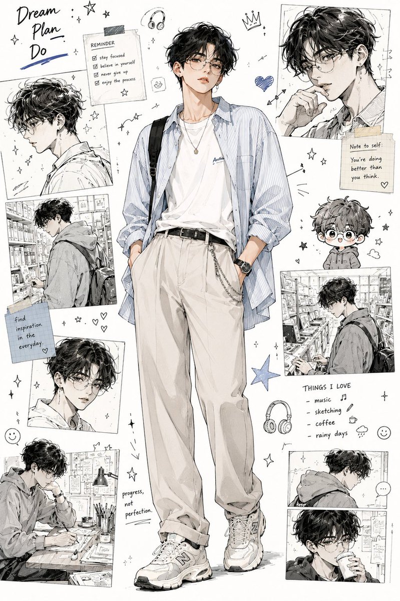 Anime Fashion Design Moodboard preview image