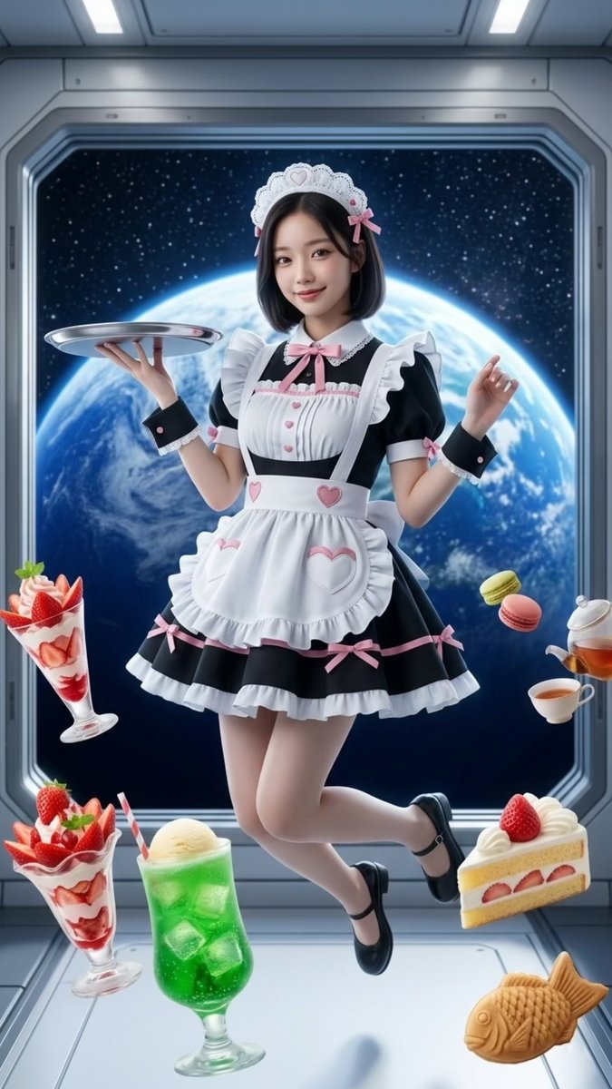 Zero-Gravity Space Maid Cafe Portrait preview image