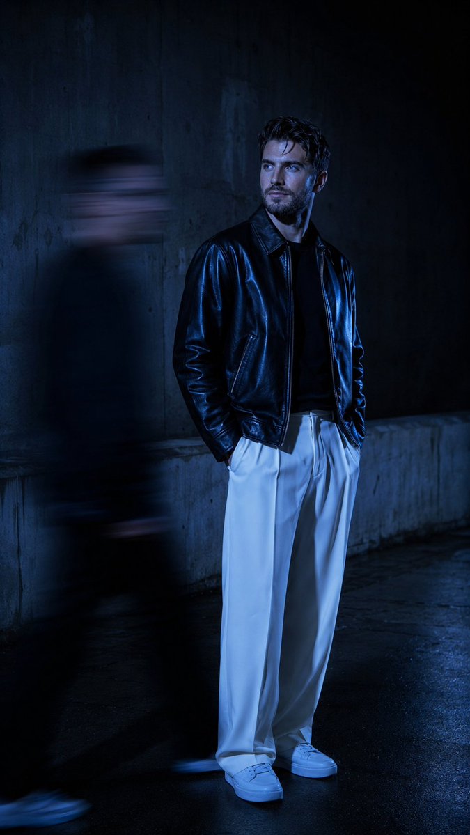 Urban Alley Night Portrait with Motion Blur preview image
