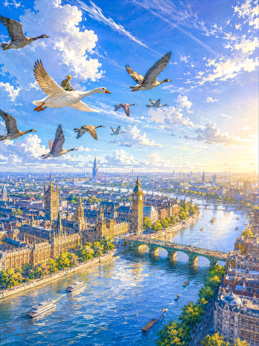London Aerial Flight with Geese preview image
