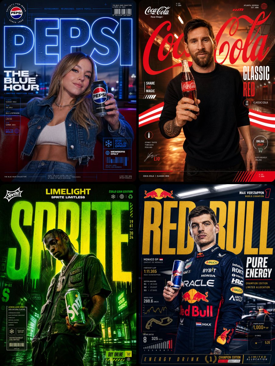 Retro-Modern Beverage Campaign Concepts preview image
