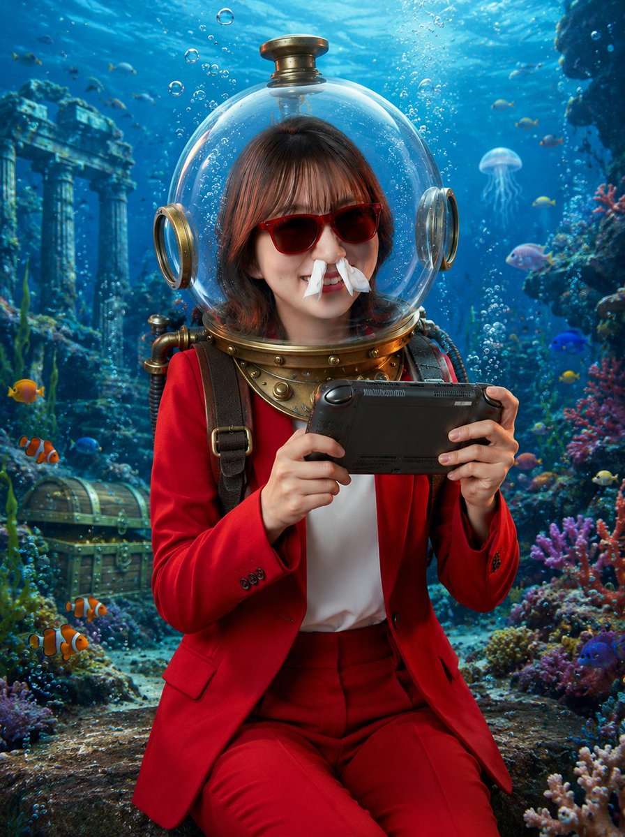 Underwater Gamer in Diving Helmet preview image