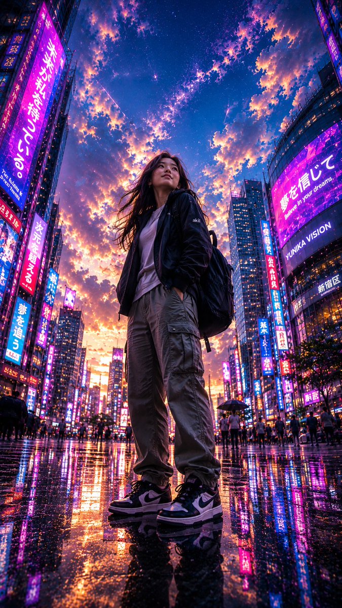 Fisheye Cyberpunk City Portrait preview image