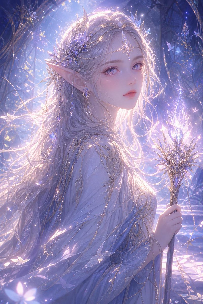 Mystical Glowing Elf Portrait preview image