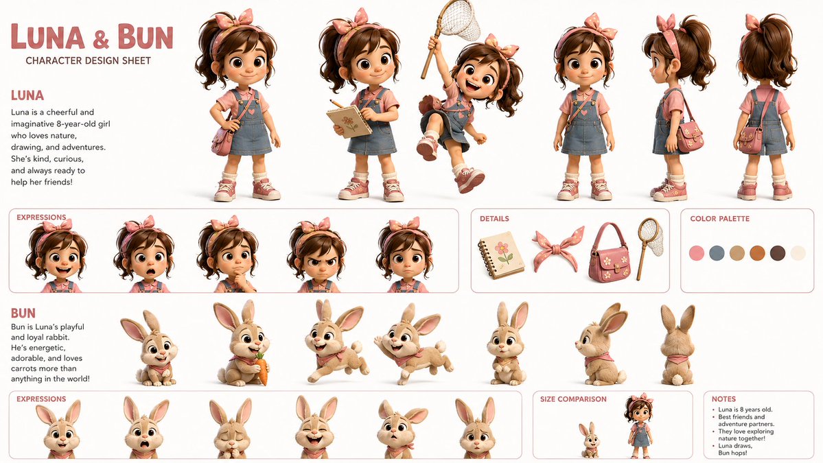 1️⃣Character sheet  prompt:

A highly detailed 3D  preview image
