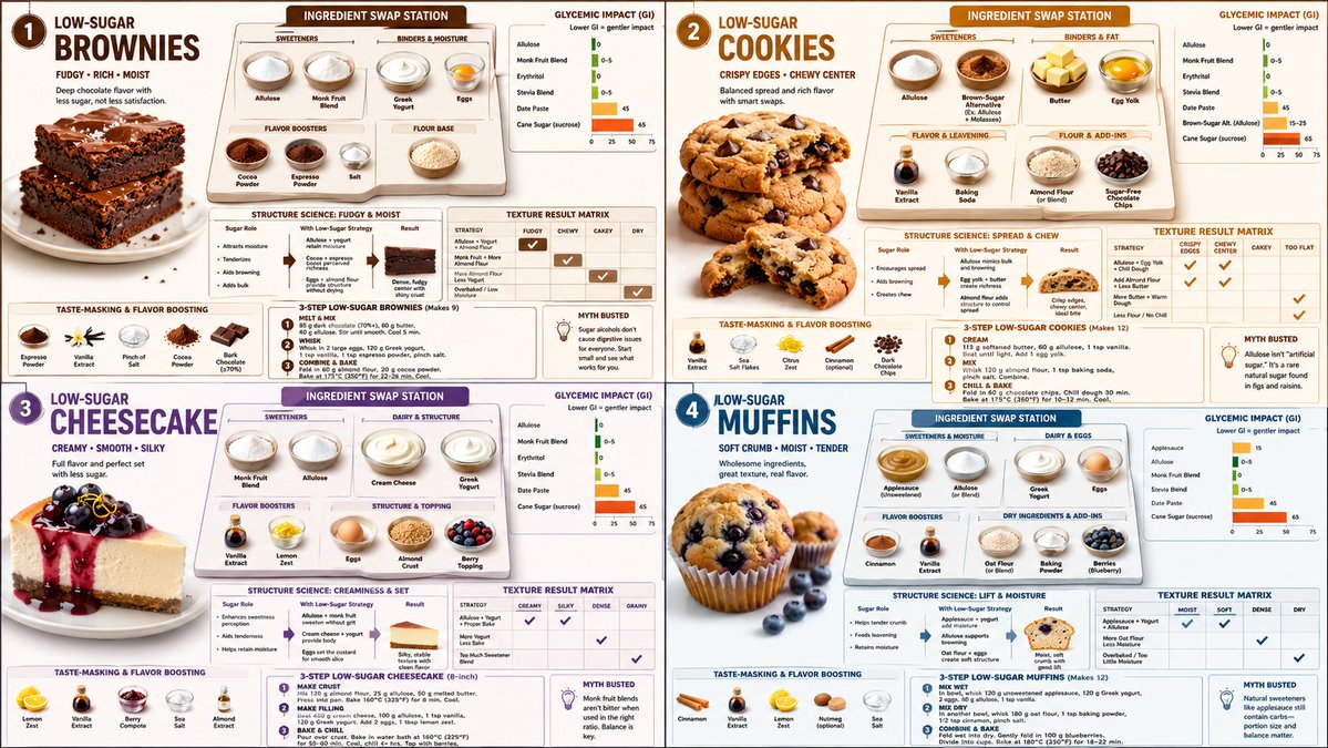 Low Sugar Dessert Science Infographic preview image