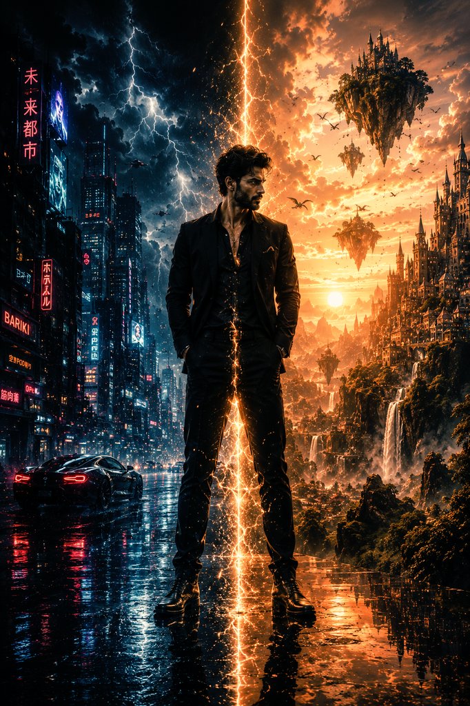 Epic Sci-Fi Parallel Worlds Artwork preview image
