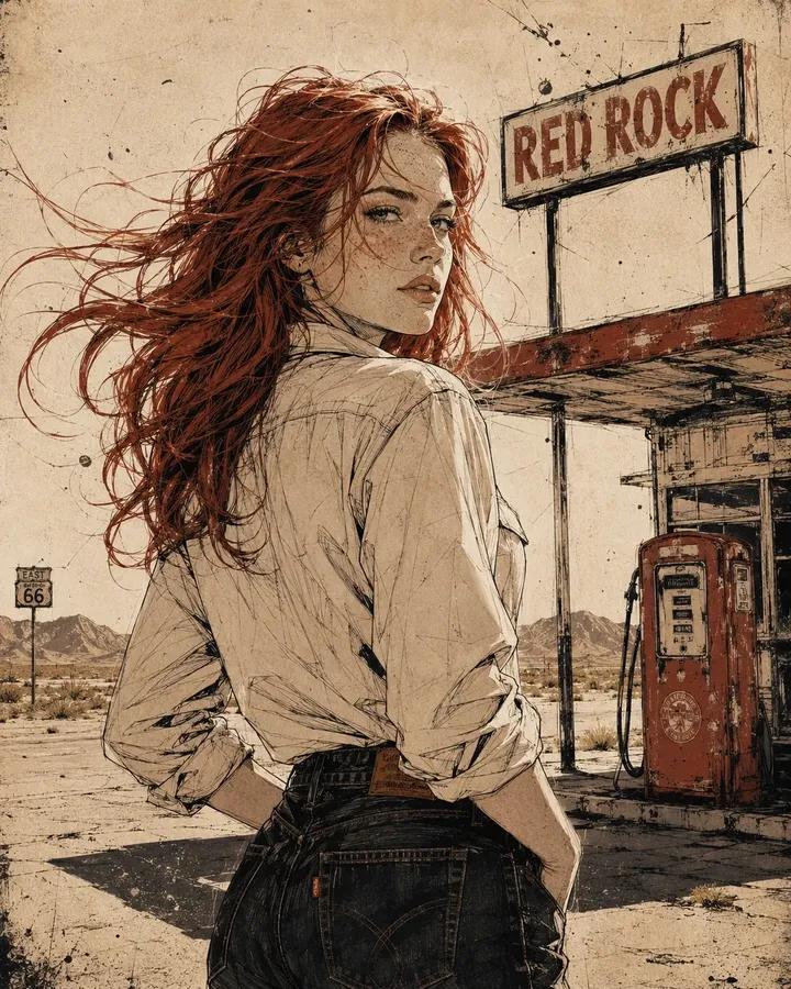 Vintage Americana Desert Illustration preview image