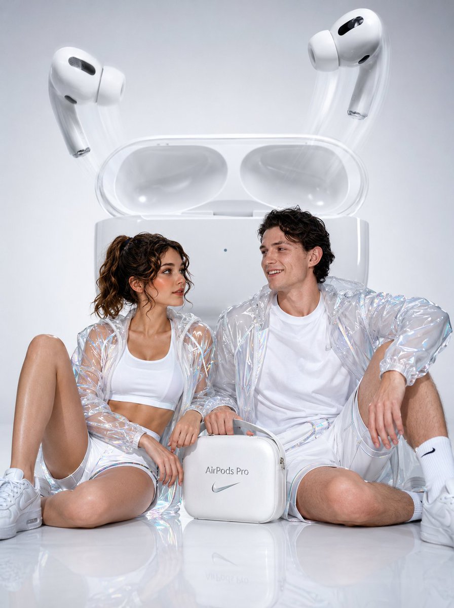 Hyperrealistic AirPods Commercial Photography preview image