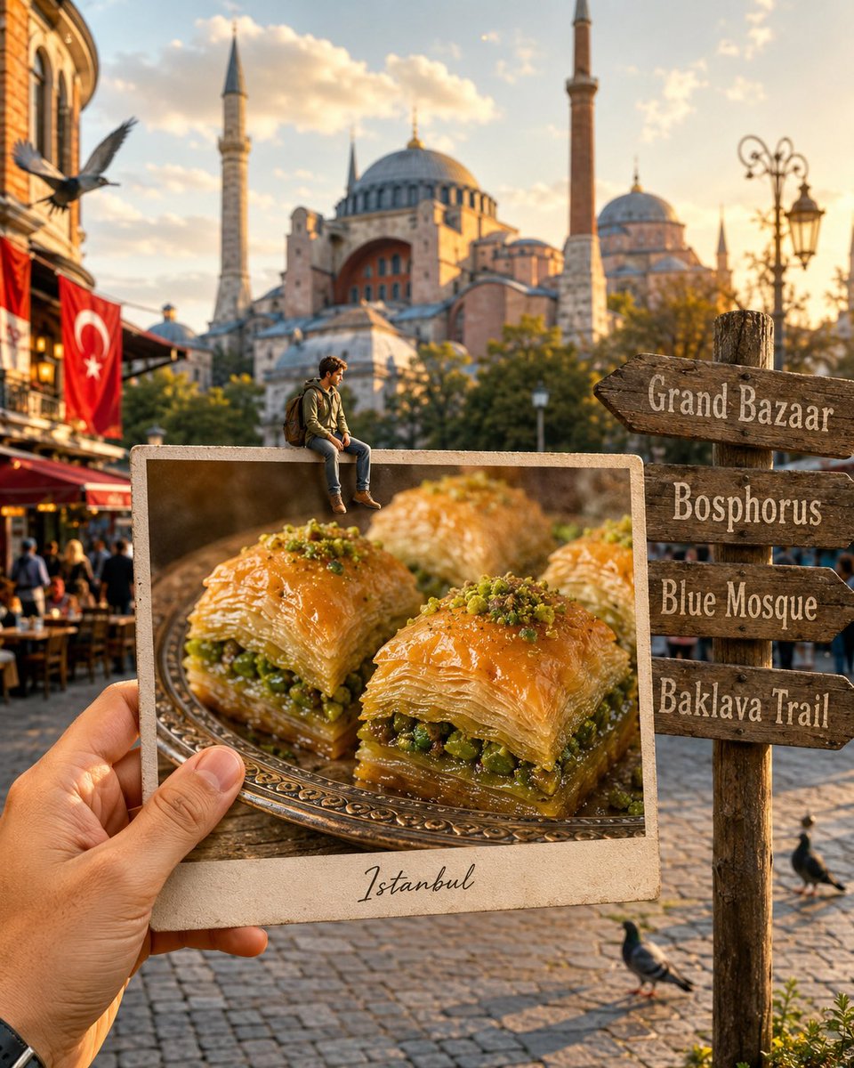 Hyper-realistic Travel Food Postcard preview image