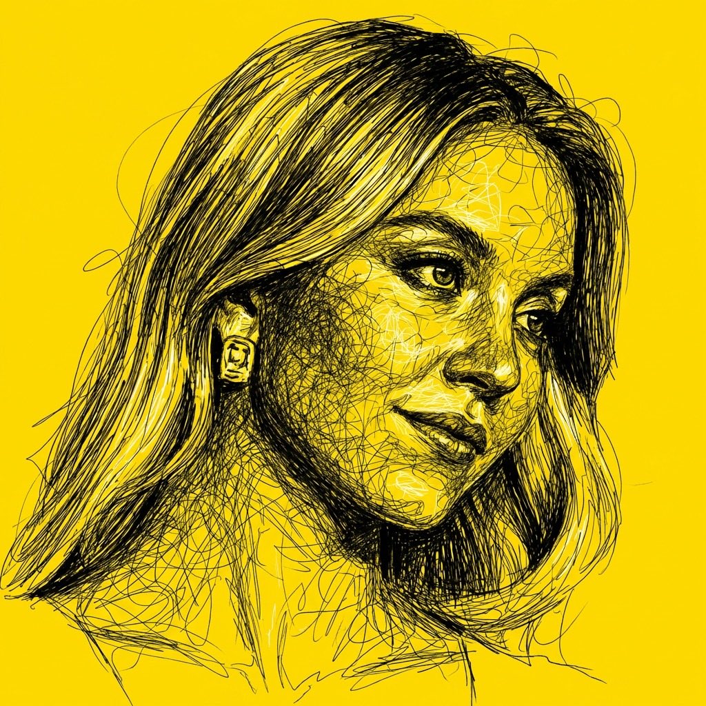 High Contrast Scribble Art Portrait preview image