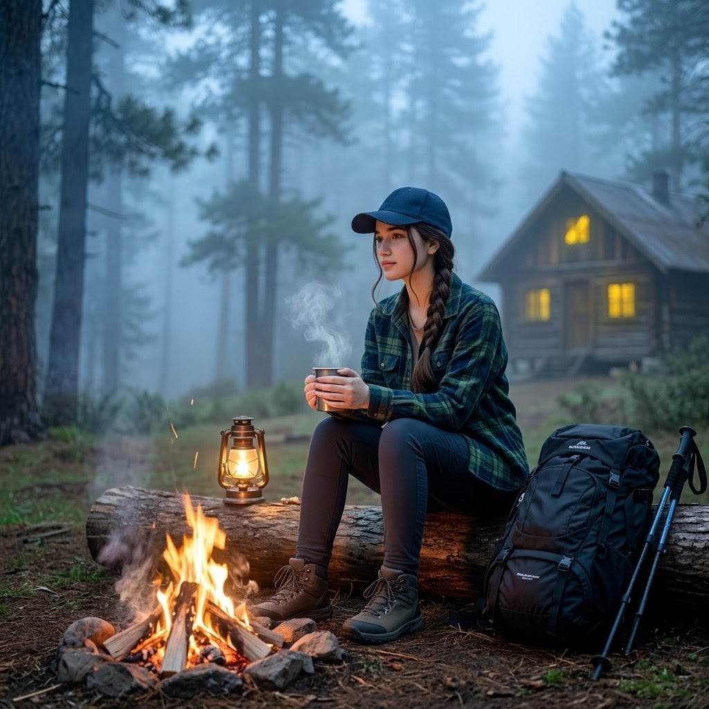Misty Forest Camping Portrait preview image